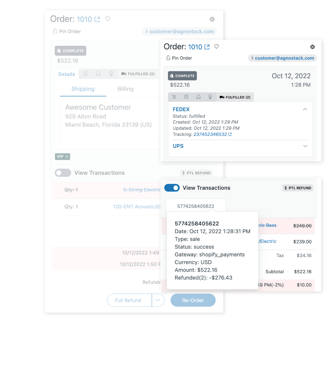 Real-Time Shipping/Payment Status
